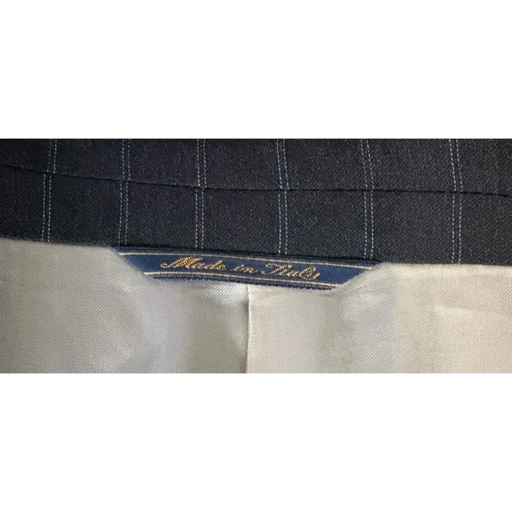 TRUSSINI Charcoal Gray Pinstripe Suit Jacket Blazer Men's Size 54 US IWS Wool